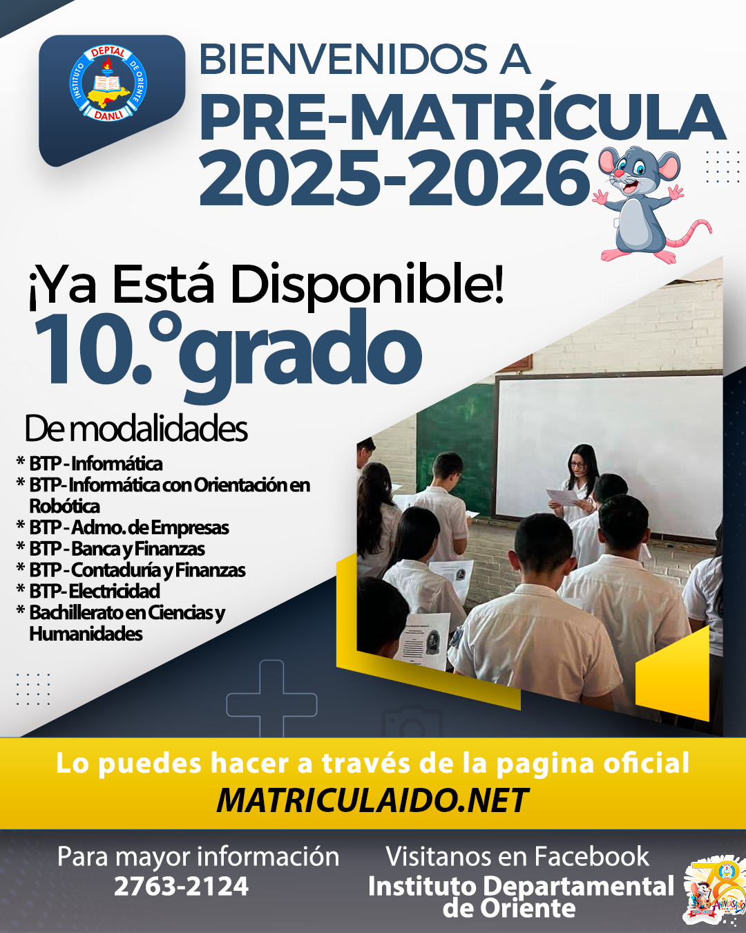 Pre-matrícula Modalidades Décimo